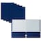 Better Office Products 2 Pocket Paper Folders Portfolio, Letter Size, Blue, 50PK 80122 - alternate 1